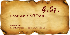 Gaszner Szénia névjegykártya